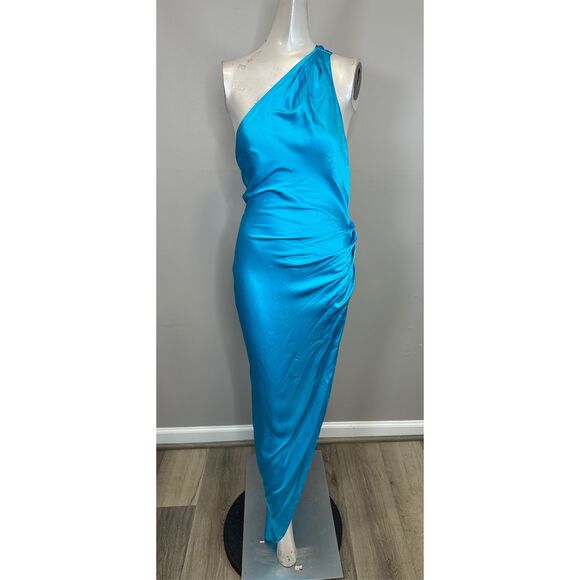 Amanda Uprichard Jaida Silk One-Shoulder Dress Size XS $339 - Picture 6 of 13